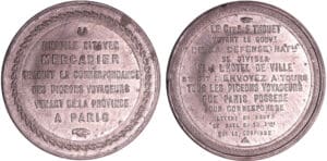 France - Guerre de 1870-1871 - Médaille en étain "Les pigeon voyageurs"