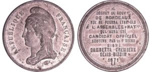 France - Guerre de 1870-1871 - Médaille en étain "Pendant l'armistice, 8-02-1871 les élections à l'assemblée nationale"