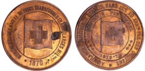 France - Guerre de 1870-1871 - Médaille en étain "Les ambulances et sociétés de secours", 1871