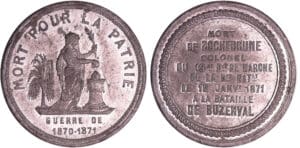 France - Guerre de 1870-1871 - Médaille en étain "les héros", 1871