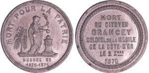 France - Guerre de 1870-1871 - Médaille en étain "les héros", 1871