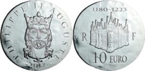 France - Série de Clovis à la république 1500 ans d'Histoire de France - Belle Épreuve 10 euro - Philippe II Auguste 2012