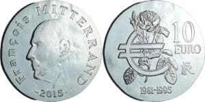 France - Série de Clovis à la république 1500 ans d'Histoire de France - Belle Épreuve 10 euro - François Mitterrand 2015