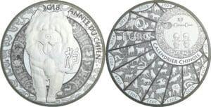 France - Série calendrier chinois - Belle Épreuve 10 euro - Année du chien 2018