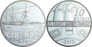 France - Série grand navire français - Belle Épreuve 10 euro - La Gironde 2015