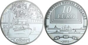 France - Série grand navire français - Belle Épreuve 10 euro - Le Colbert 2015