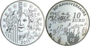 France - Série Europa - Belle Épreuve de 10 euro - 30e anniversaire de la fête de la musique 2011
