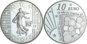 France - Série Semeuse - Belle Épreuve de 10 euro - 10 ans du stater kit 2011