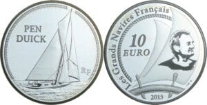 France - Série Les grands navires français - Belle Épreuve de 10 euro - Le Pen Duick 2013