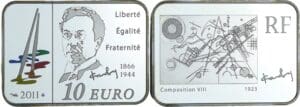 France - Série Des peintres célébres - Belle Épreuve de 10 euro - Vassily Kandensky 2011