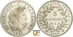 France - Troisième république (1871-1940) - Essai 5 centimes Merley type I 1881