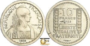 France - Troisième république (1871-1940) - Essai 10 francs concours de Turin hybride 1929/1939 module 21 mm