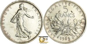 France - Cinquième république (1959- ) - Essai 5 francs seumeuse 1959, petit 5