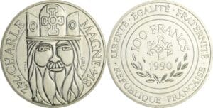 France - Cinquième république (1959- ) - Essai 100 francs Charlemagne 1990