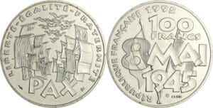 France - Cinquième république (1959- ) - Essai 100 francs Commémoration de l'armistice du 8 mai 1945 1995