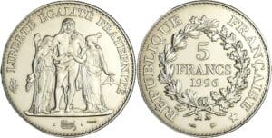 France - Cinquième république (1959- ) - Essai 5 francs Hercule 1996