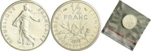 France - Cinquième république (1959- ) - Piéfort argent 1/2 francs semeuse 1973