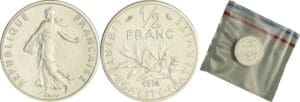 France - Cinquième république (1959- ) - Piéfort 1/2 francs semeuse 1974
