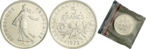 France - Cinquième république (1959- ) - Piéfort 5 francs semeuse 1972
