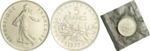 France - Cinquième république (1959- ) - Piéfort 5 francs semeuse 1975