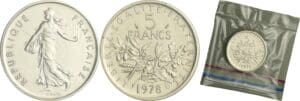 France - Cinquième république (1959- ) - Piéfort 5 francs semeuse 1978
