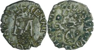 France - Navarre - Henri III et Marguerite de Valois - Liard (Saint-Palais)