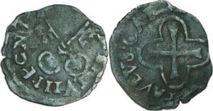 France - Comtat Venaissin - Clément VIII - Denier de cuivre