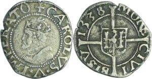 France - Franche-Comté - Charles Quint - 1/2 carolus 1538 (Besançon)
