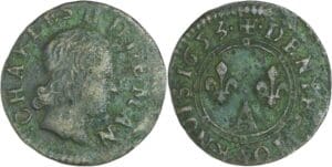 France - Champagne - Comté de Rethel - Charles II de Gonzague - Denier tournois 1653