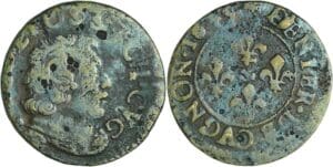 France - Champagne - Seigneurie de Cugnon - Ferdinand-Charles (1644-1672) - Denier tournois 1649