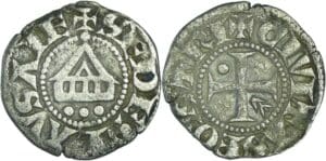 France - Savoie - Evêché de Lausanne - Denier au temple XIIème siècle.