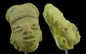 Précolombien - Amérique Centrale - Culture Tlatilco - Petite tête en terre cuite - 1200 / 800 av. J-C.