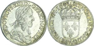 France - Louis XIII (1610-1643) - ½ écu du 2ème poinçon de Warin - 1643 A (Paris)