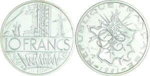 France - Cinquième république (1959- ) - Piéfort argent 10 francs Mathieu 1981