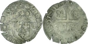 France - Charles X (1589-1590) - Douzain aux 2 C - 2ème type - 1594 (Marseille)