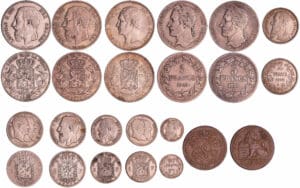 Belgique - Lot de 11 monnaies en argent et 1 en bronze