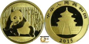 Chine - 100 Yuan - Panda Gold 2015 - 1/4 oz