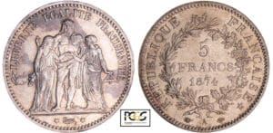5 francs Hercule - 1874 A (Paris)