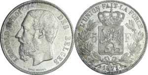 Belgique - Léopold II - 5 francs 1871