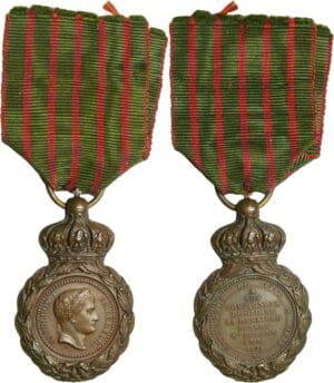 France - Napoléon I (1804-1815) - Médaille - Sainte Hélène 1821 avec son ruban