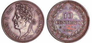 France - Charles X (1824-1830) - 10 centimes essai ND