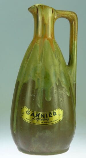 Broc en céramique émaillé GARNIER - Broc Lijay (Vert foncé à coulures vertes)