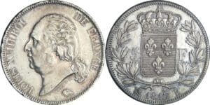 France - Louis XVIII (1815-1824) - 5 francs au buste nu 1817 K (Bordeaux)