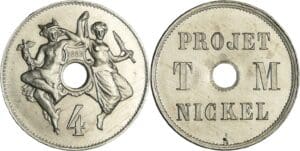 France - Troisième république (1871-1940) - 4 centimes - Essai monétaire en nickel (1889)