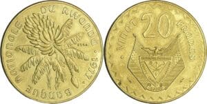 Rwanda - Essai 20 francs 1977