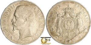 France - Napoléon III (1852-1870) - 5 francs tête nue 1856 A (Paris)