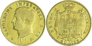 Italie - Napoléon 1er (1804-1814) - 40 lire 1814 M (Milan) 1814 / 1809