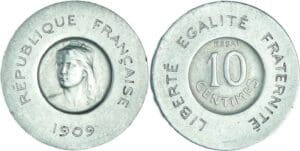France - Troisième république (1871-1940) - 10 centimes François Rude 1909 essai aluminium