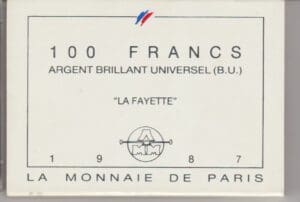 France - Boîte Brillant Universel - 100 francs La Fayette 1987