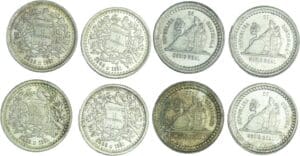 Guatemala - Lot de 4 monnaies Medio Real 1880 / 770 UNC